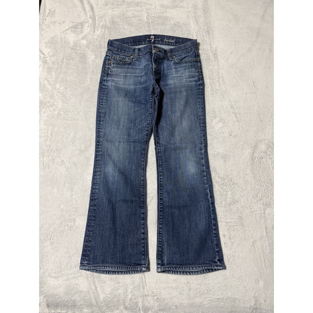 7 For All Mankind Jeans Women's 29 Blue Bootcut Low Rise Medium Wash 29x26